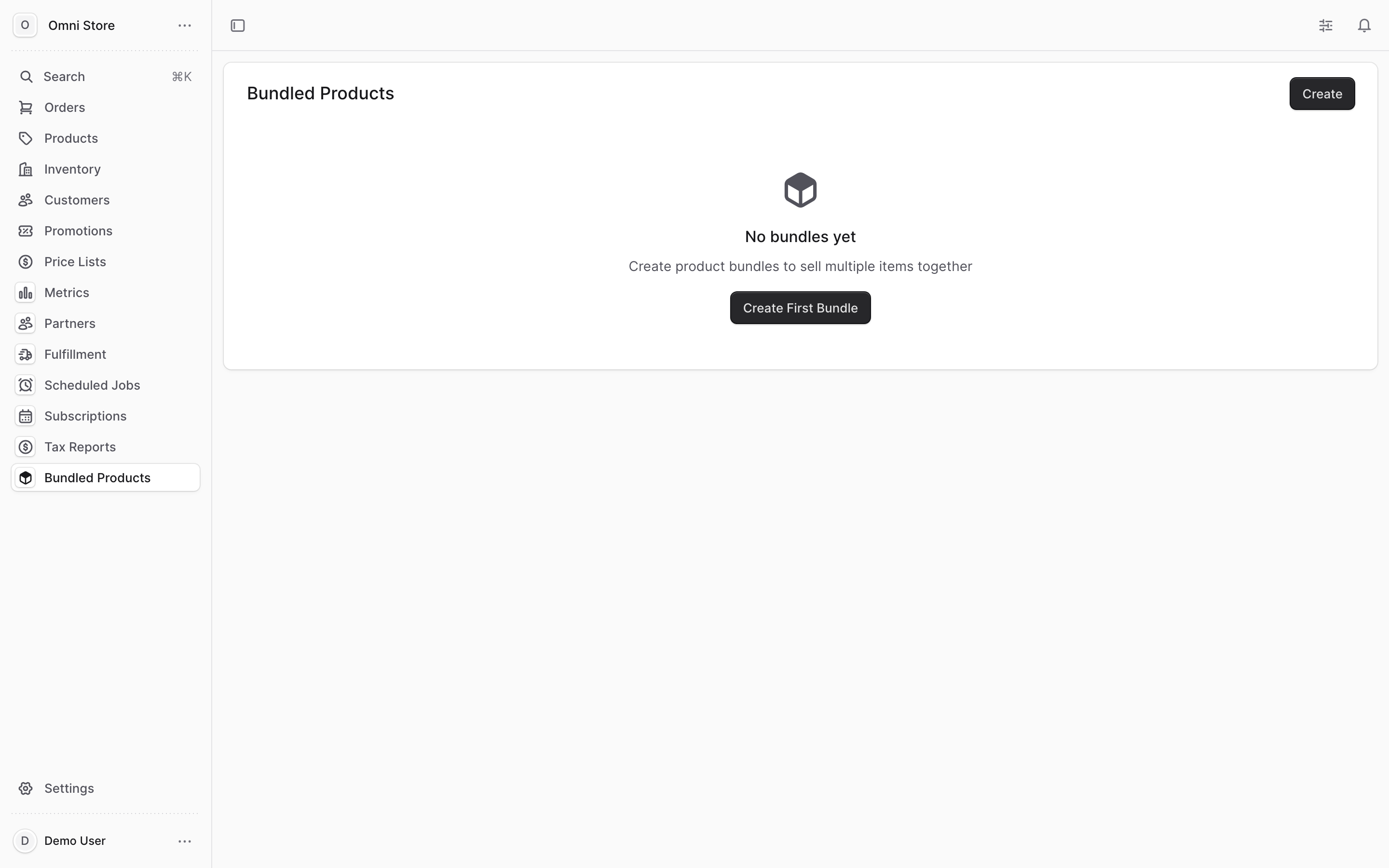 The bundle detail page with component SKUs listed